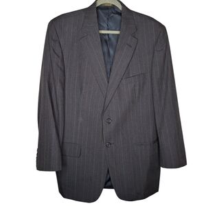 Hardwick Clothes Men's Blazer Suit Jacket Coat Charcoal Dark Grey Pinstripes 42R